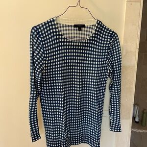 JCrew Blue and White Checkered Sweater Shirt